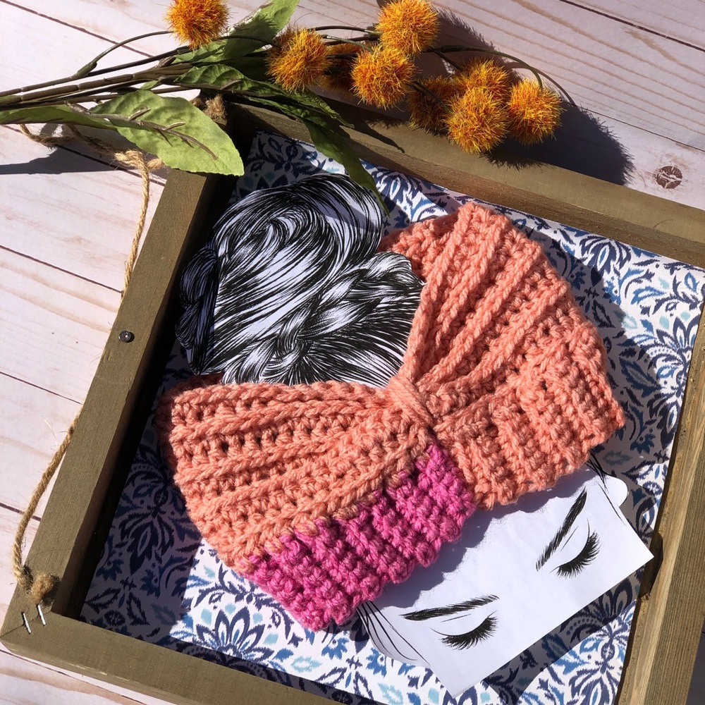Winter twisted headband ear warmer